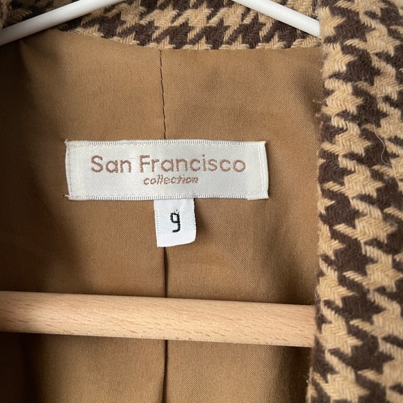 Vintage Houndstooth Wool Blazer Size 9 - Picture 5 of 9